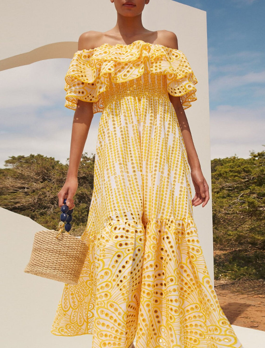 Wedding Guest Dresses Casual Dress Holiday Summer Ankle Length Short Sleeve Off Shoulder with Ruffles Embroidery