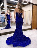 Evening Gown Dress Formal Sleeveless V Neck Backless