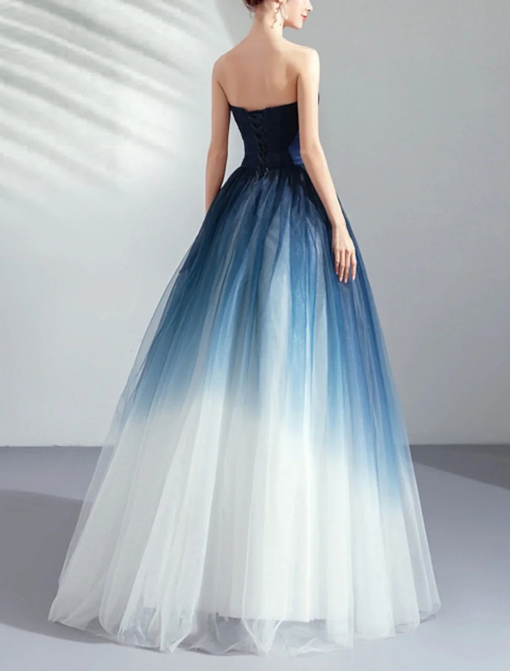 Ball Gown Color Block Prom Formal Evening Dress Strapless Sleeveless Floor Length with Pleats Ruched