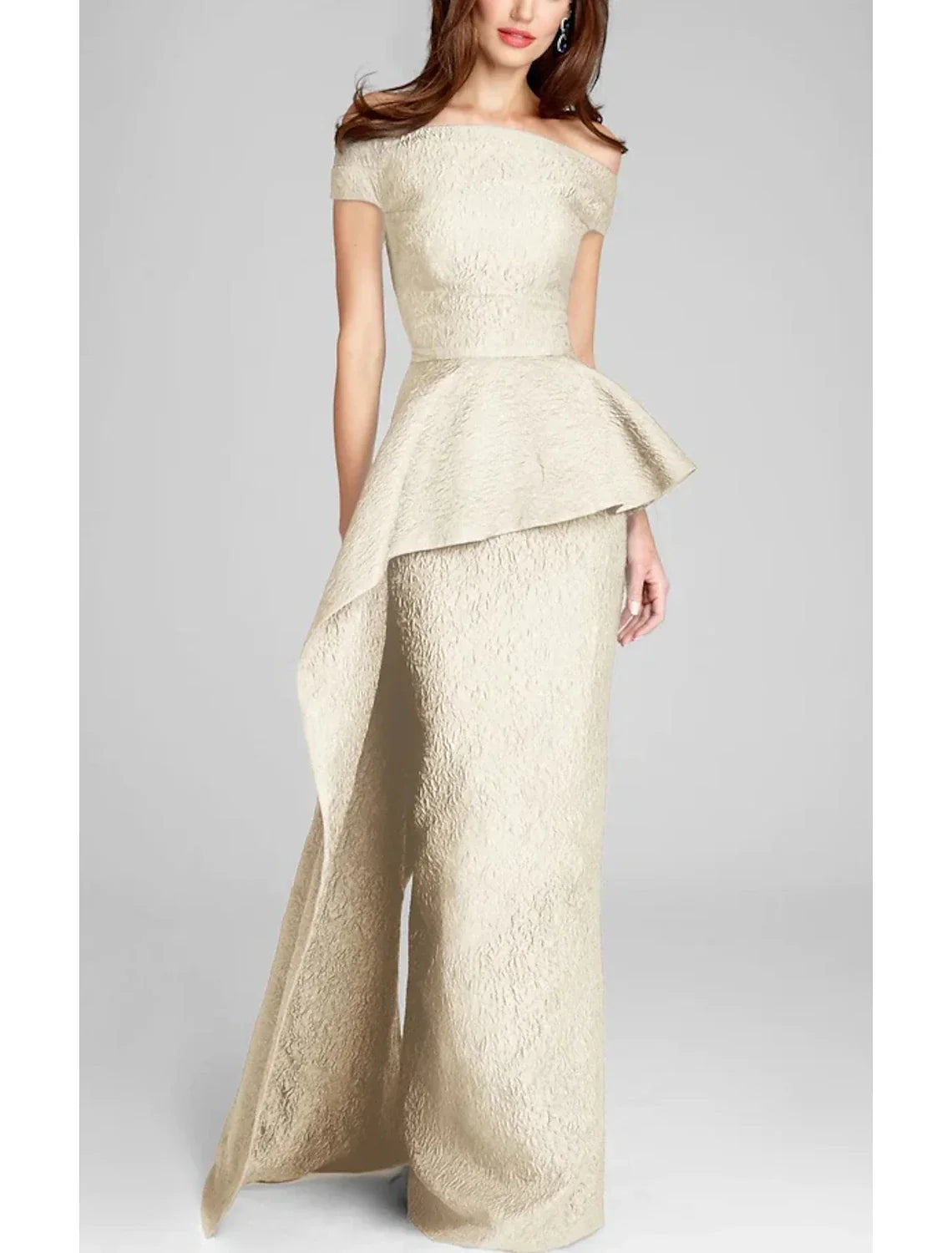 Sheath / Column Evening Gown Elegant Dress Formal Prom Floor Length Sleeveless Off Shoulder with Floral Print