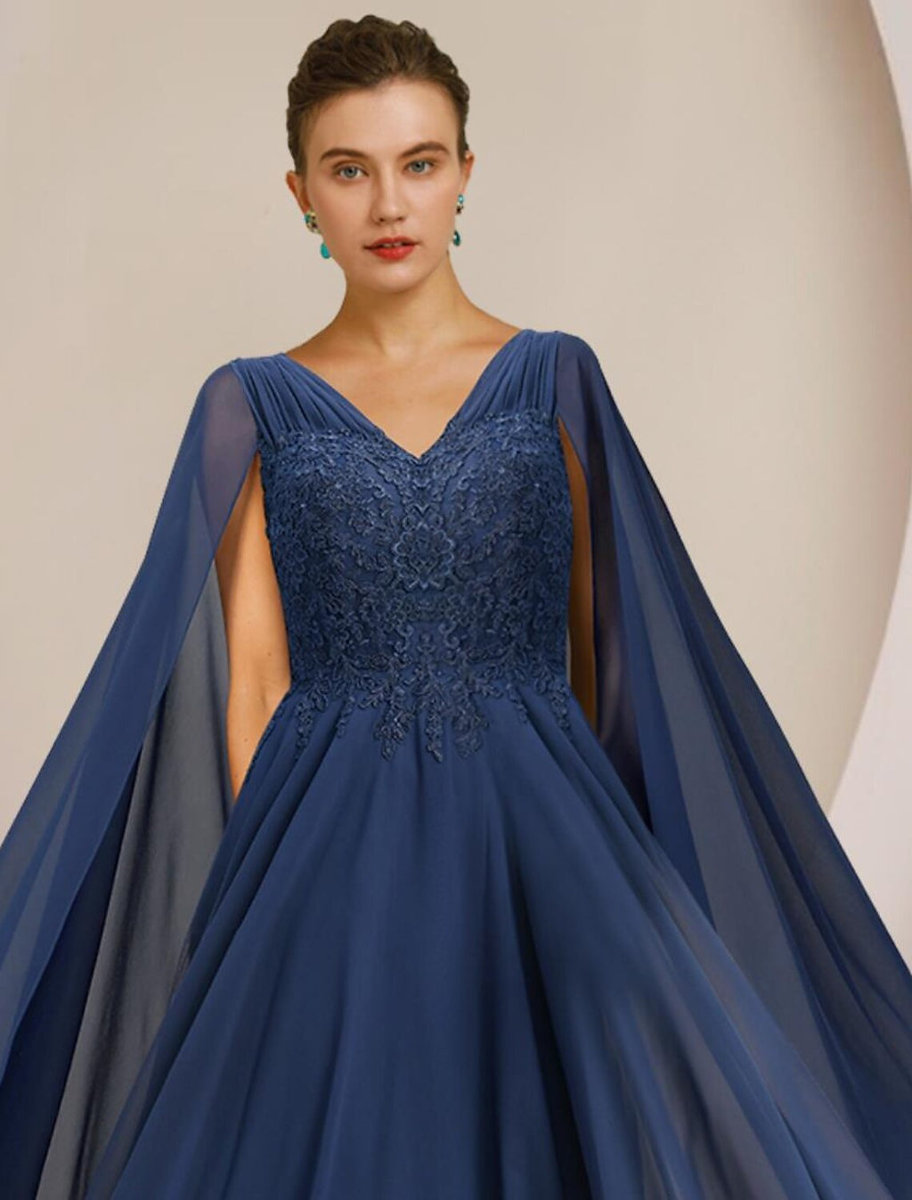 Mother of the Bride Dress Formal Wedding Guest Elegant V Neck Floor Length Sleeveless with Pleats Appliques