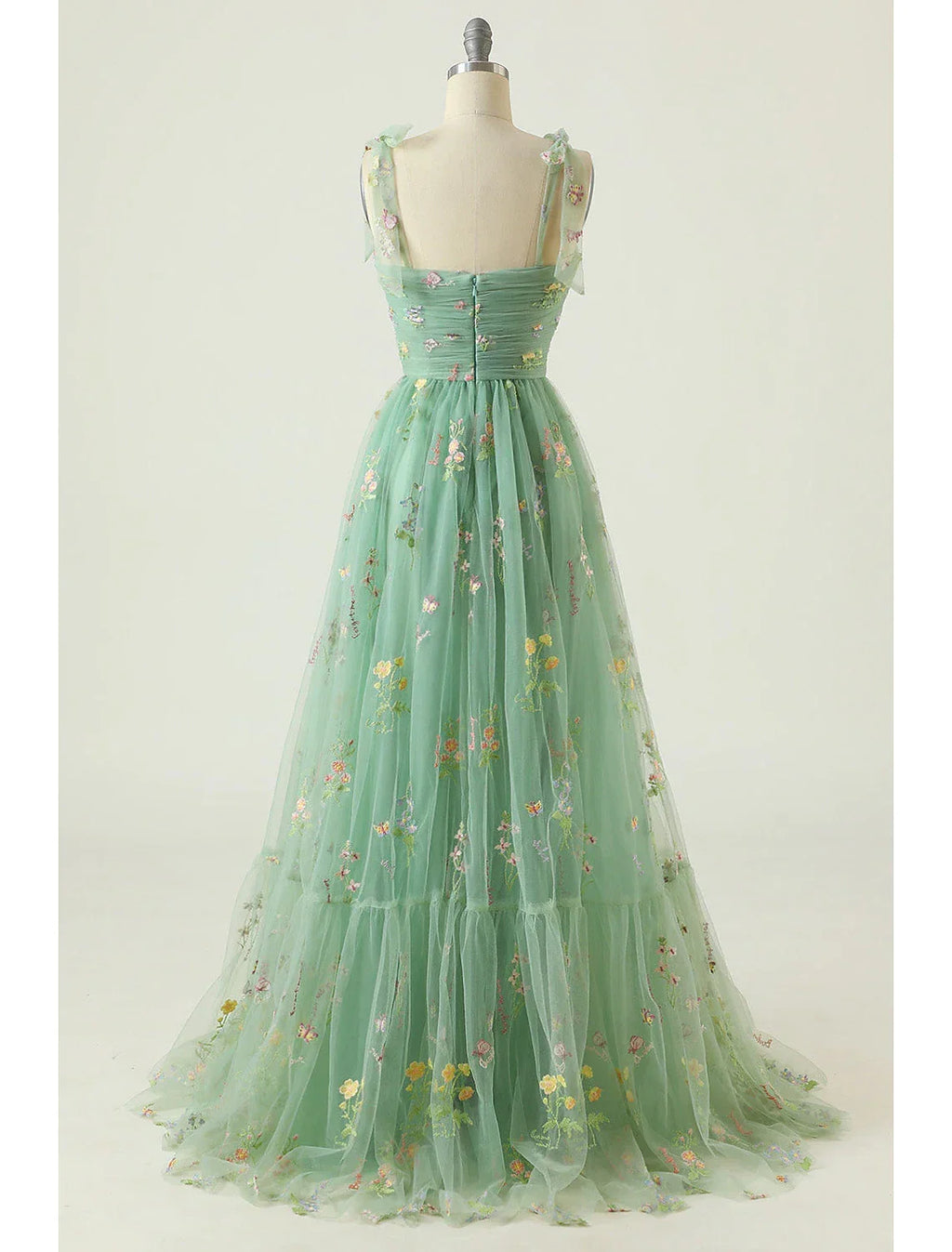 Floral Dress Formal Floor Length Sleeveless Sweetheart Backless with Pleats