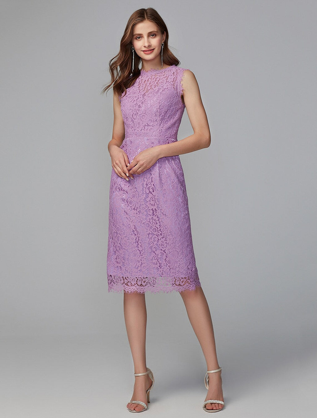Bridesmaid Dress Sleeveless Elegant Knee Length
