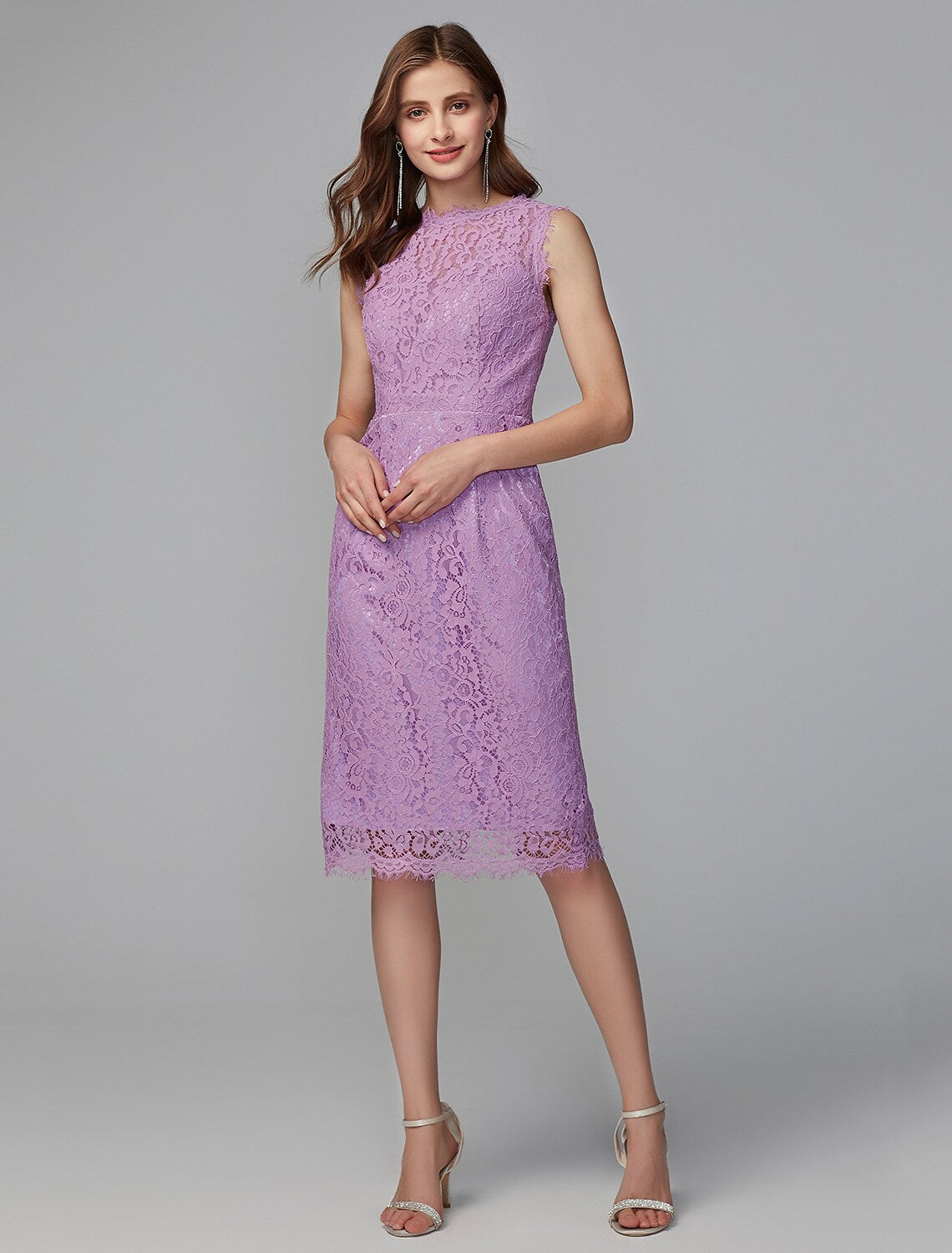 Bridesmaid Dress Sleeveless Elegant Knee Length