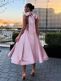 Evening Gown Plus Size Dress Homecoming Wedding Guest Ankle Length Sleeveless Halter Neck with Butterfly