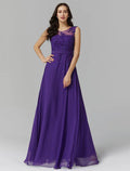 Evening Dresses Wedding Guest Floor Length Sleeveless V Back Beading Appliques