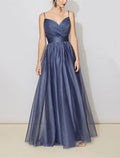 Bridesmaid Dress V Neck Sleeveless Elegant Floor Length with Ruching