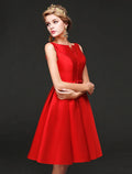 Cocktail Dresses Minimalist Dress Homecoming Graduation Short / Mini Sleeveless Jewel Neck with Sash / Ribbon Bow(s)