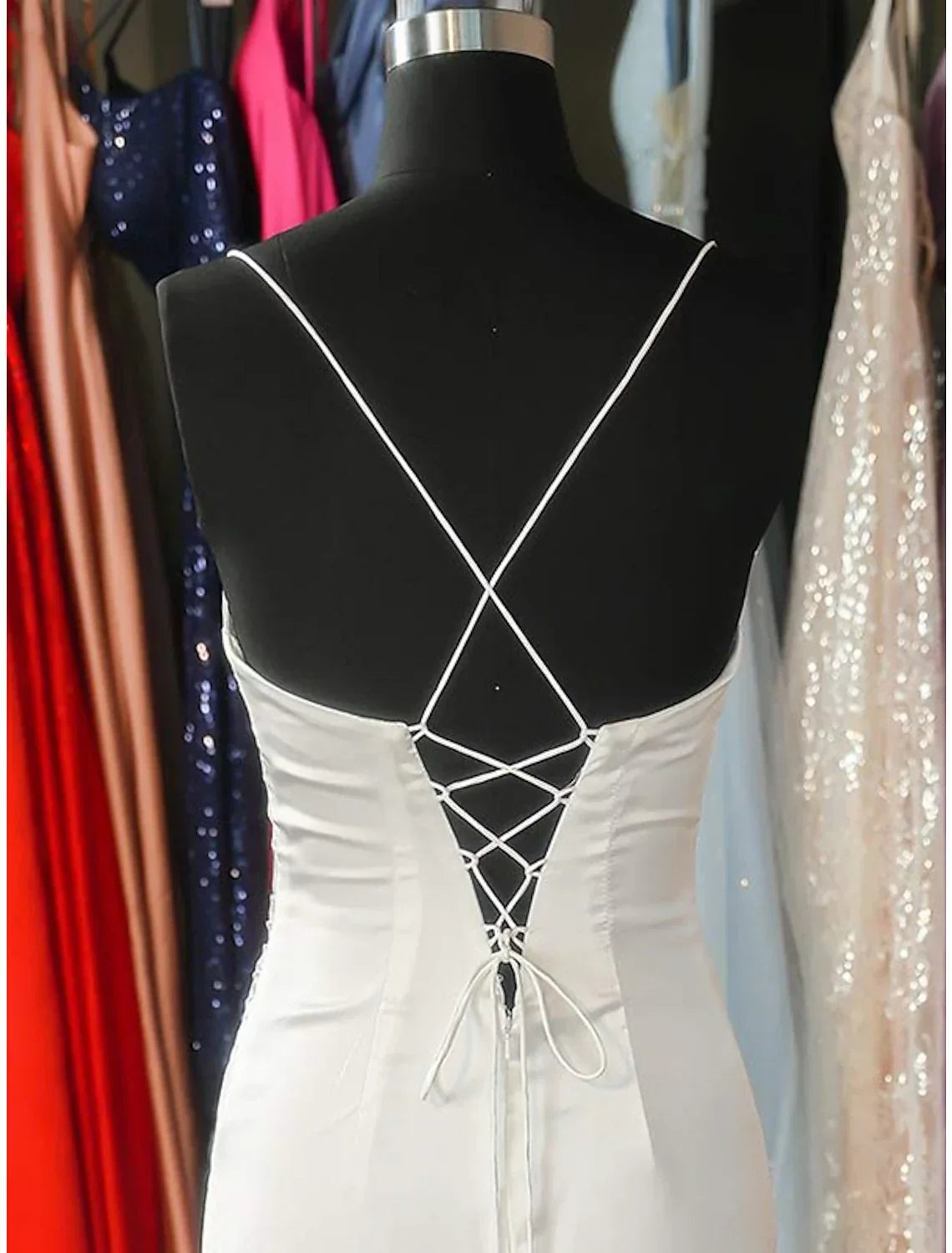Mermaid / Trumpet Evening Gown Sexy Dress Prom Sweep / Brush Train Sleeveless Sweetheart Bridesmaid Dress Backless with Pleats Ruched Slit