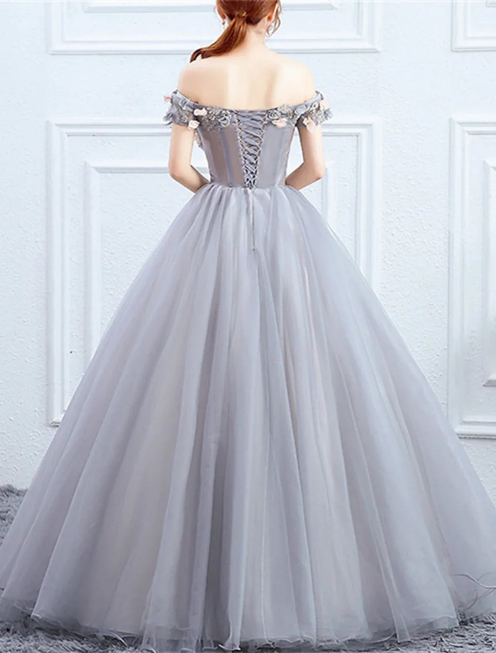 Ball Gown Quinceanera Dresses Princess Dress Performance Sweet 16 Floor Length Short Sleeve Off Shoulder with Appliques