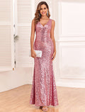Mermaid / Trumpet Evening Gown Elegant Dress Evening Party Prom Floor Length Sleeveless V Neck Bridesmaid Dress Backless