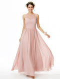 Bridesmaid Dress Jewel Neck Sleeveless See Through Floor Length / with / Criss Cross / Pleats