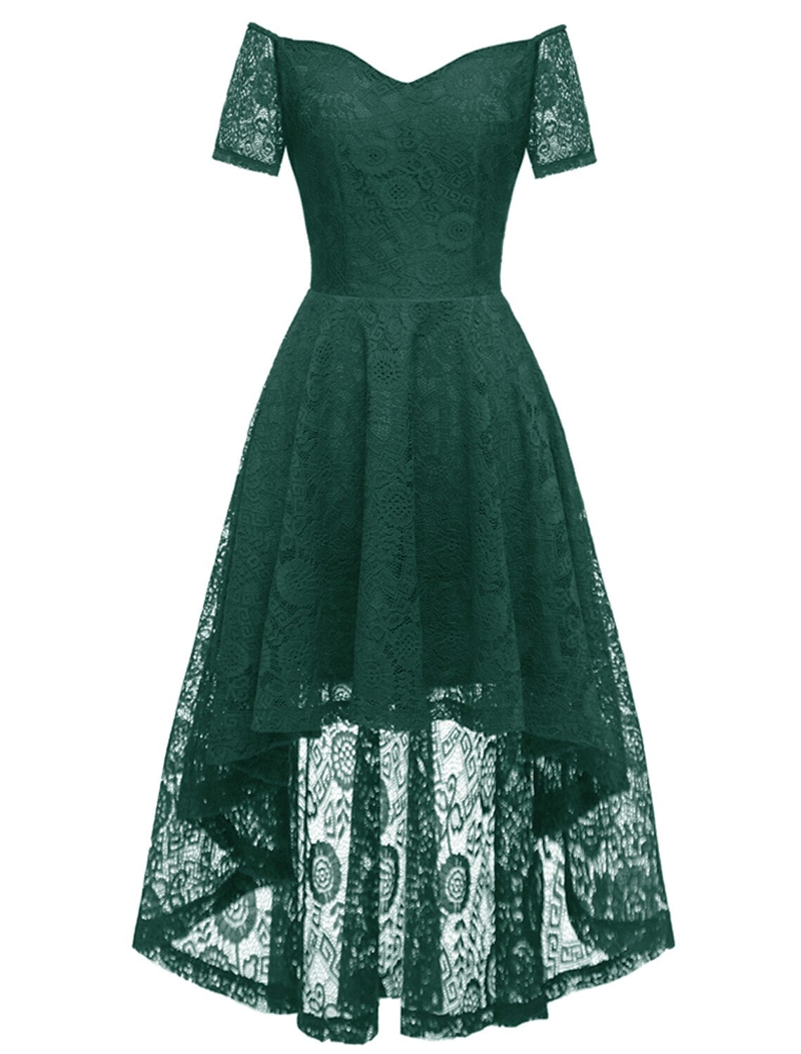 Cocktail Dresses Vintage Dress Graduation Party Wear Knee Length Short Sleeve Off Shoulder with Pleats