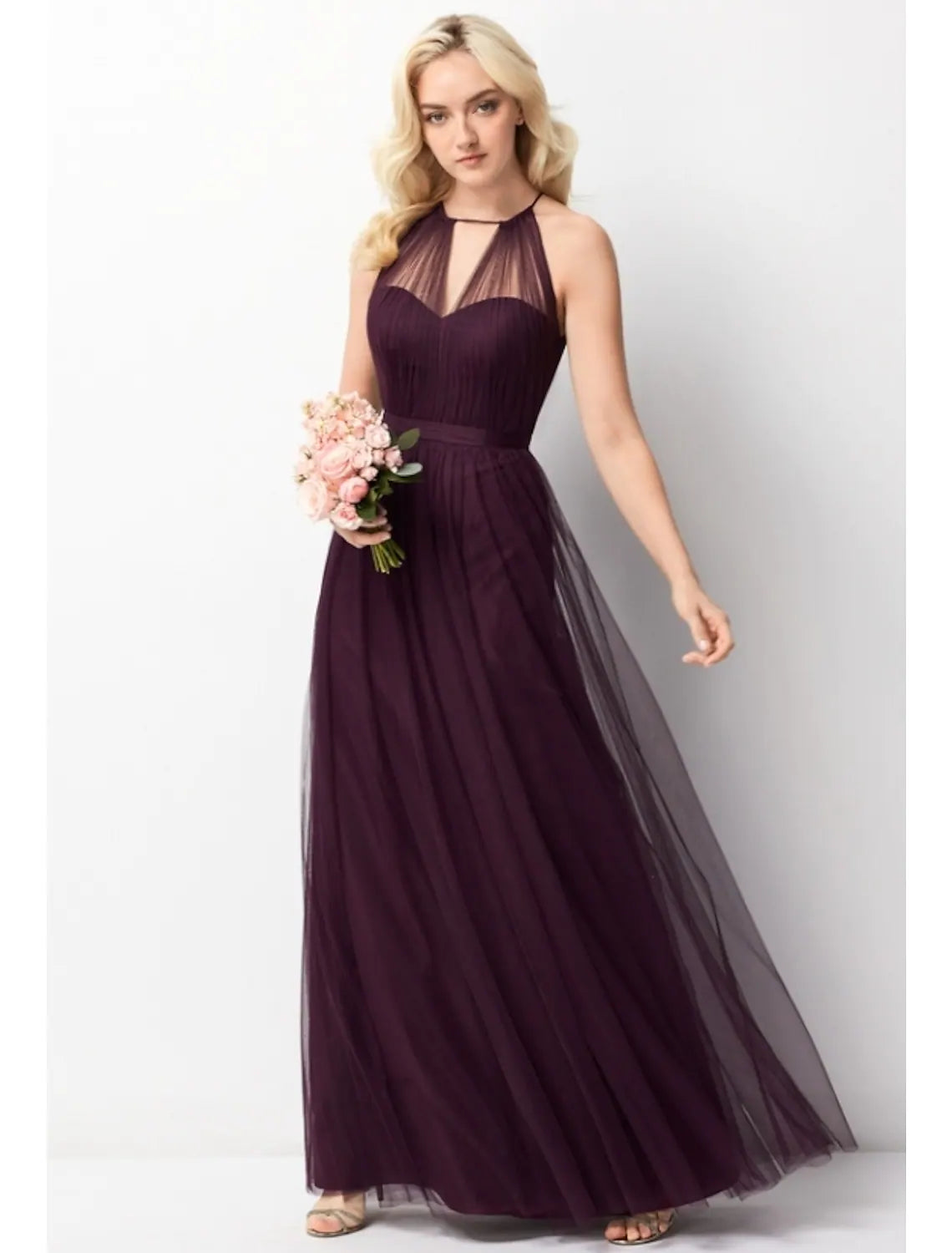 Bridesmaid Dress Sleeveless Elegant Floor Length