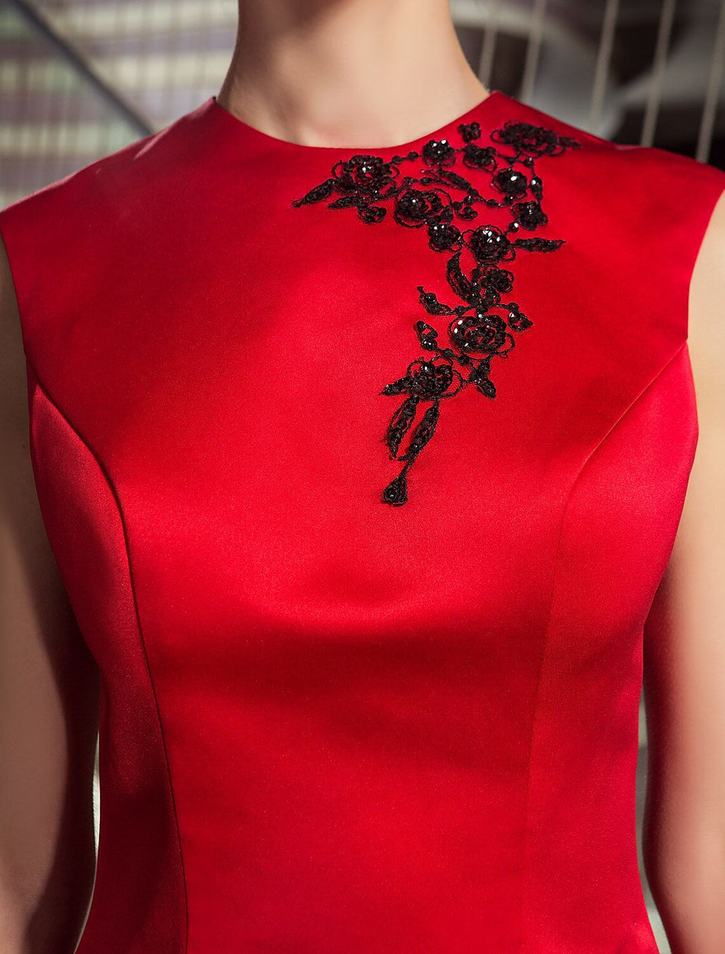 Knee Length Sleeveless with Beading Appliques