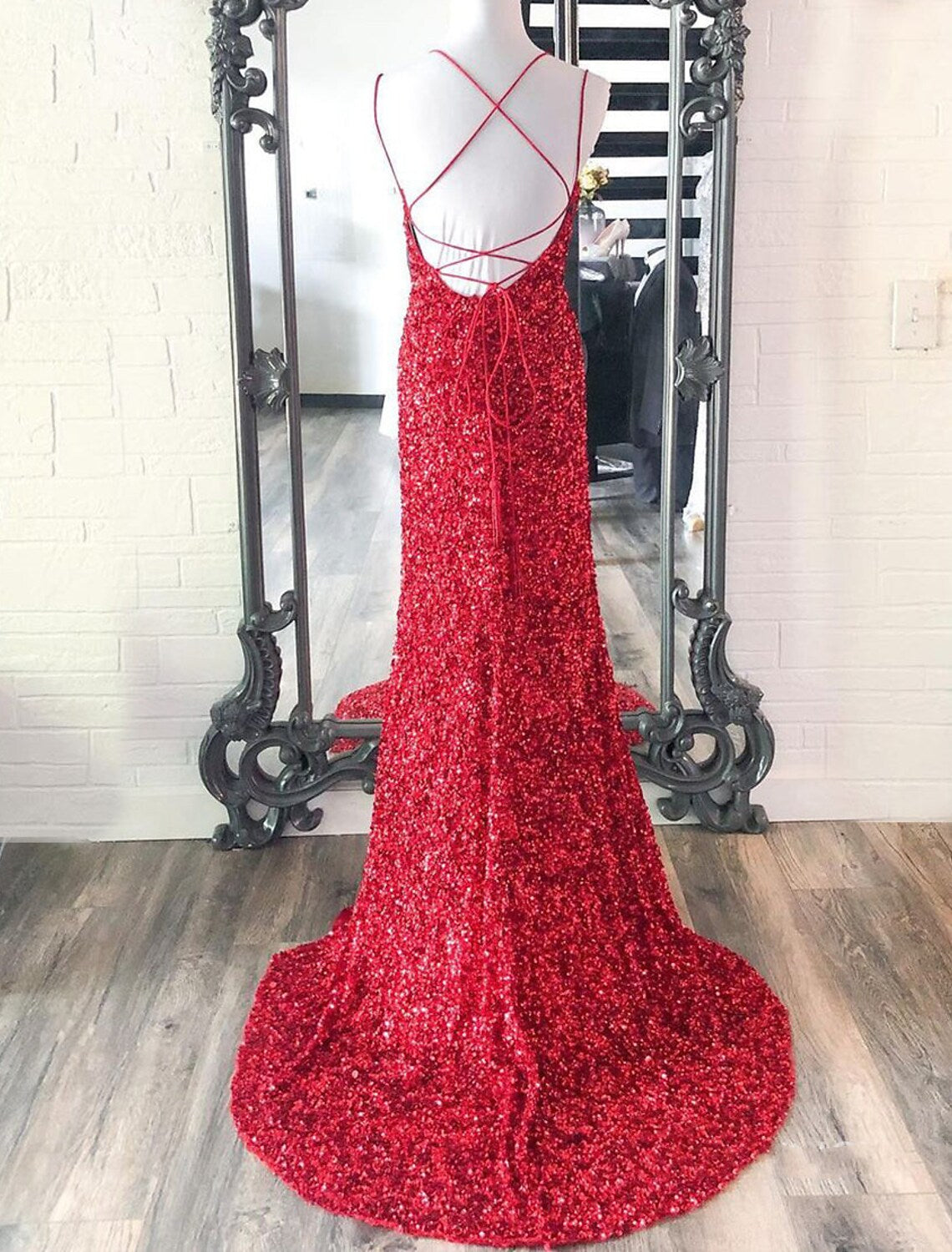 Sexy Dress Party Wear Floor Length Sleeveless Strap with Slit