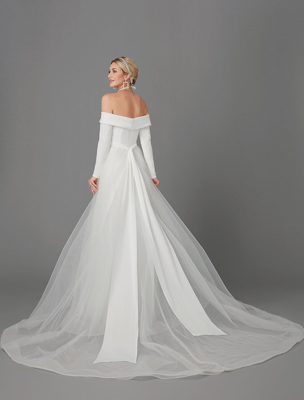 Engagement Formal Wedding Dresses A-Line Long Sleeve Off Shoulder