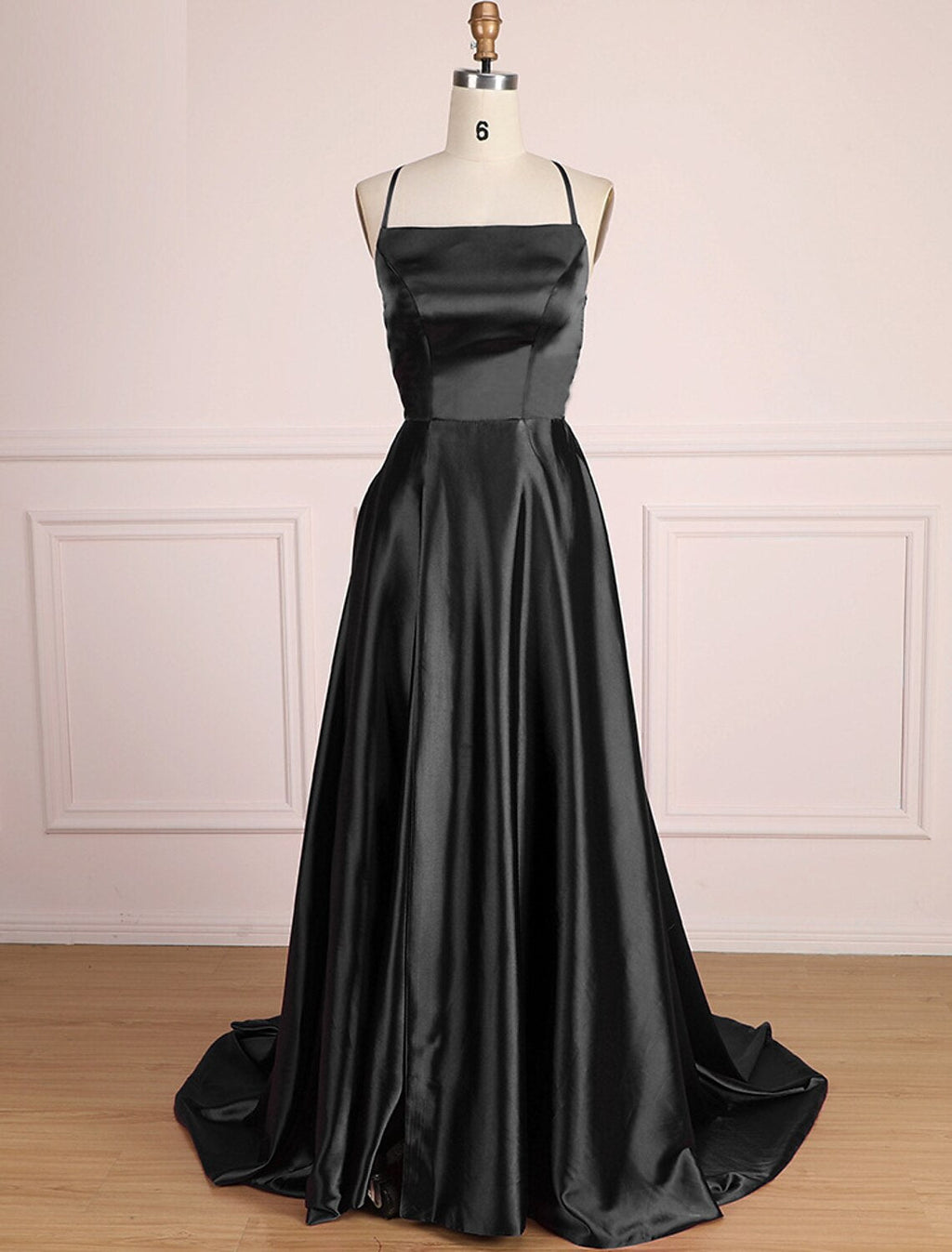Minimalist Dress Party Wear Sweep / Brush Train Sleeveless Spaghetti Strap with Pleats Slit