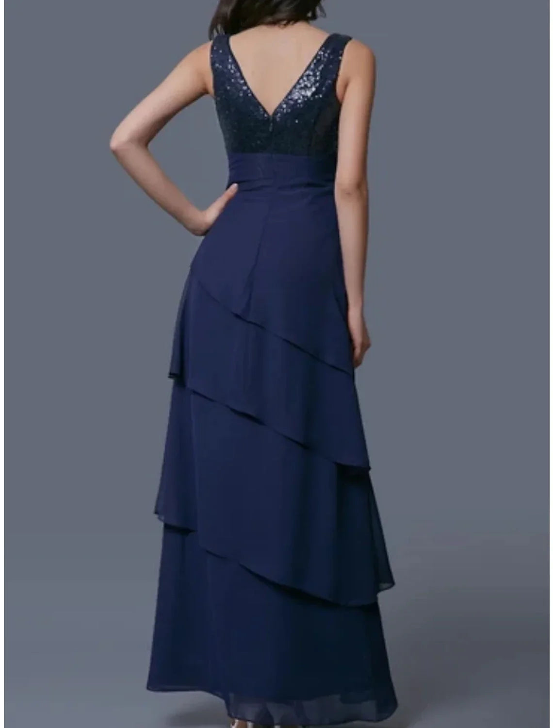 Sheath / Column Mother of the Bride Dress Wedding Guest Elegant Scoop Neck Ankle Length Half Sleeve with Tier