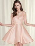 Cocktail Dresses Minimalist Dress Party Wear Short / Mini Sleeveless V Neck with Sleek