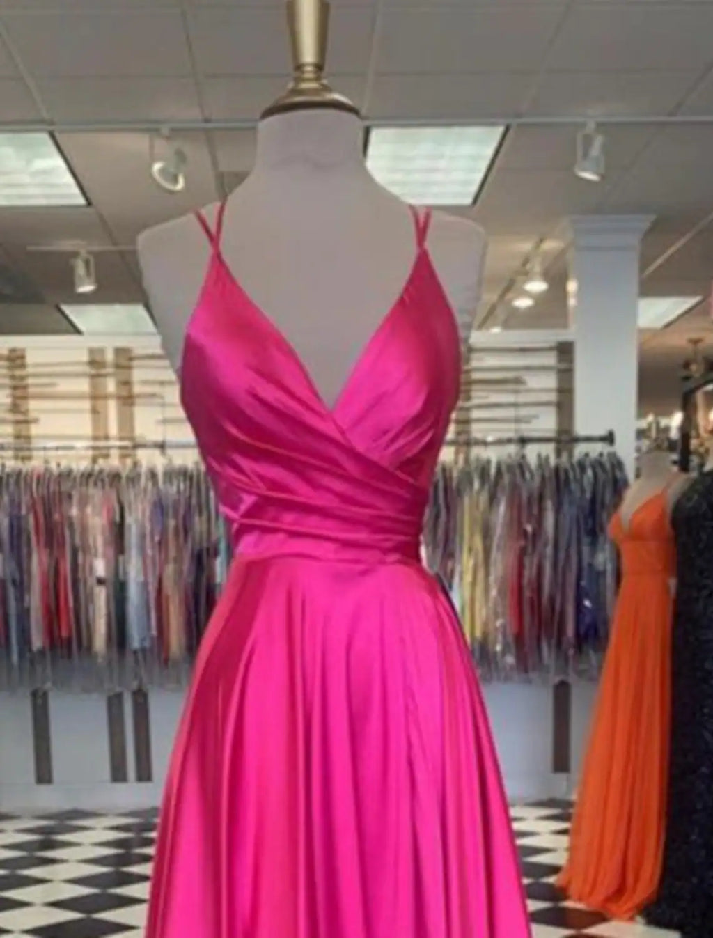 Sexy Dress Formal Floor Length Sleeveless Strap Charmeuse with Slit