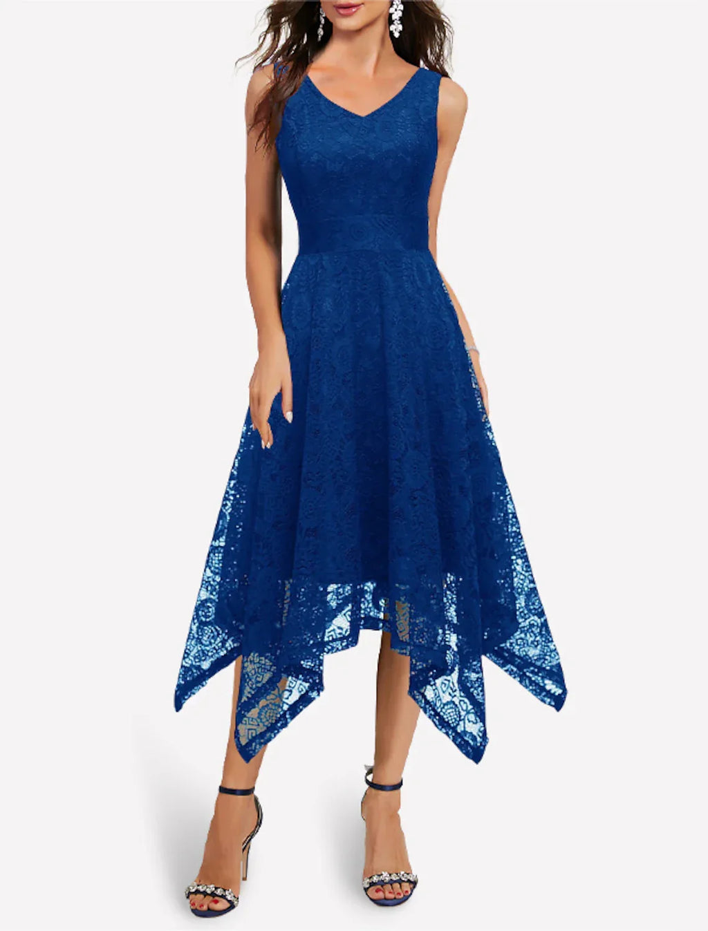 Cocktail Dresses Vintage Dress Graduation Party Wear Knee Length Sleeveless V Neck with Pleats