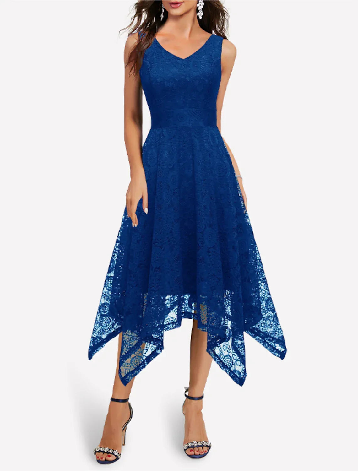 Cocktail Dresses Vintage Dress Graduation Party Wear Knee Length Sleeveless V Neck with Pleats