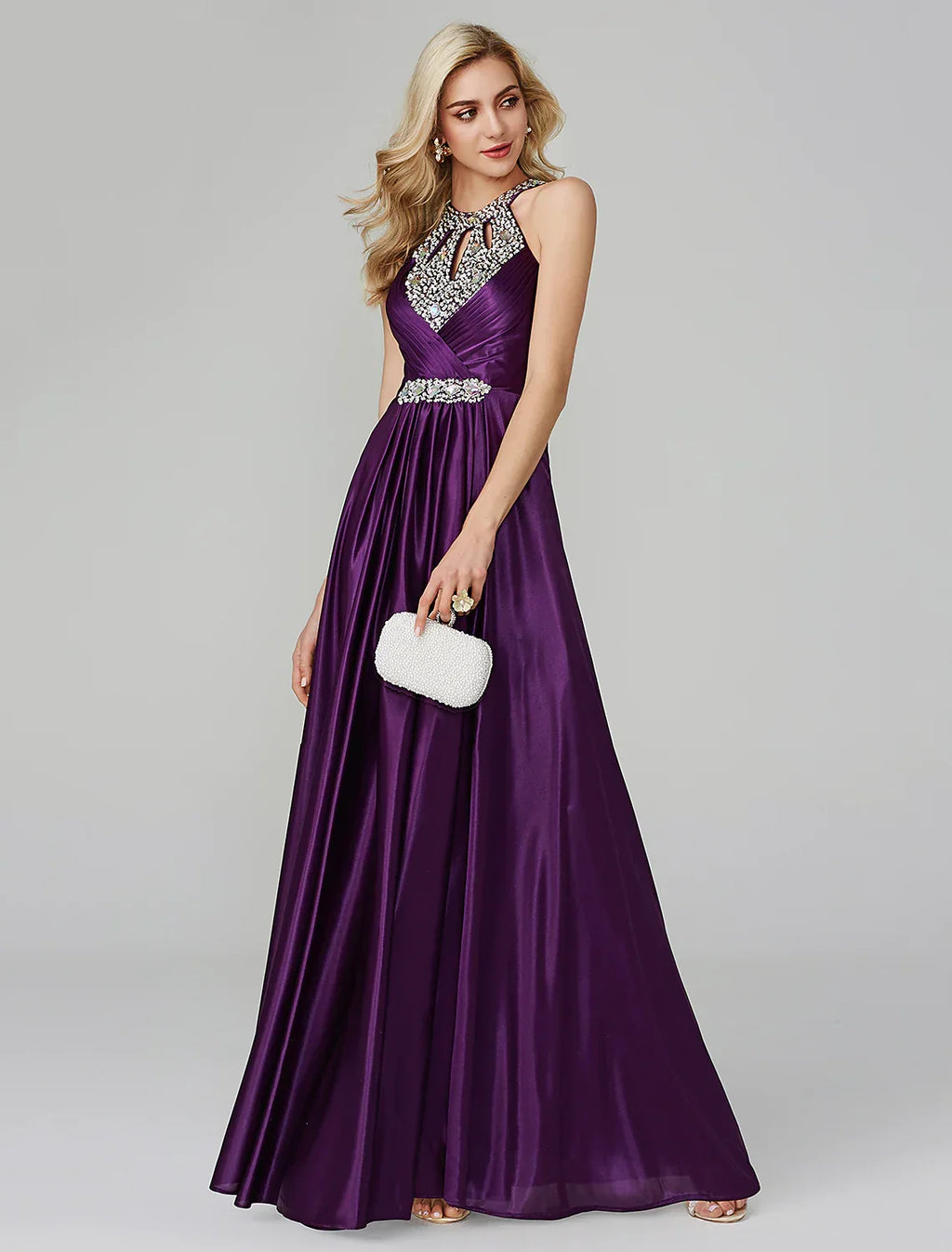 Black Little Dress Dress Party Wear Floor Length Sleeveless Backless with Crystals