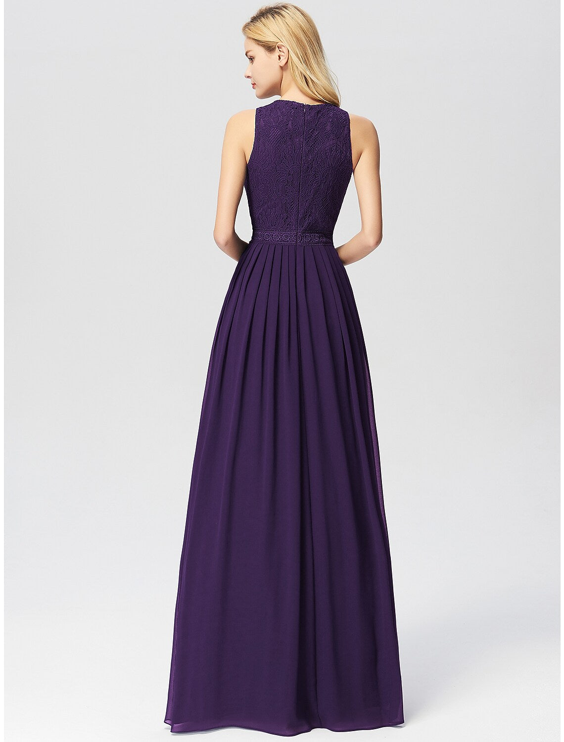 Wedding Guest Floor Length Sleeveless Pleats