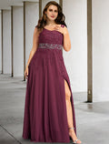 Plus Size Curve Mother of the Bride Dresses Elegant Dress Formal Floor Length Sleeveless V Neck with Pearls Beading Slit