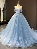 Floral Dress Quinceanera Short Sleeve Sweetheart with Pleats Appliques