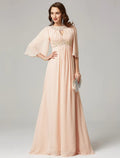 Evening Dresses Elegant Dress Wedding Half Sleeve Jewel Neck with Beading Draping