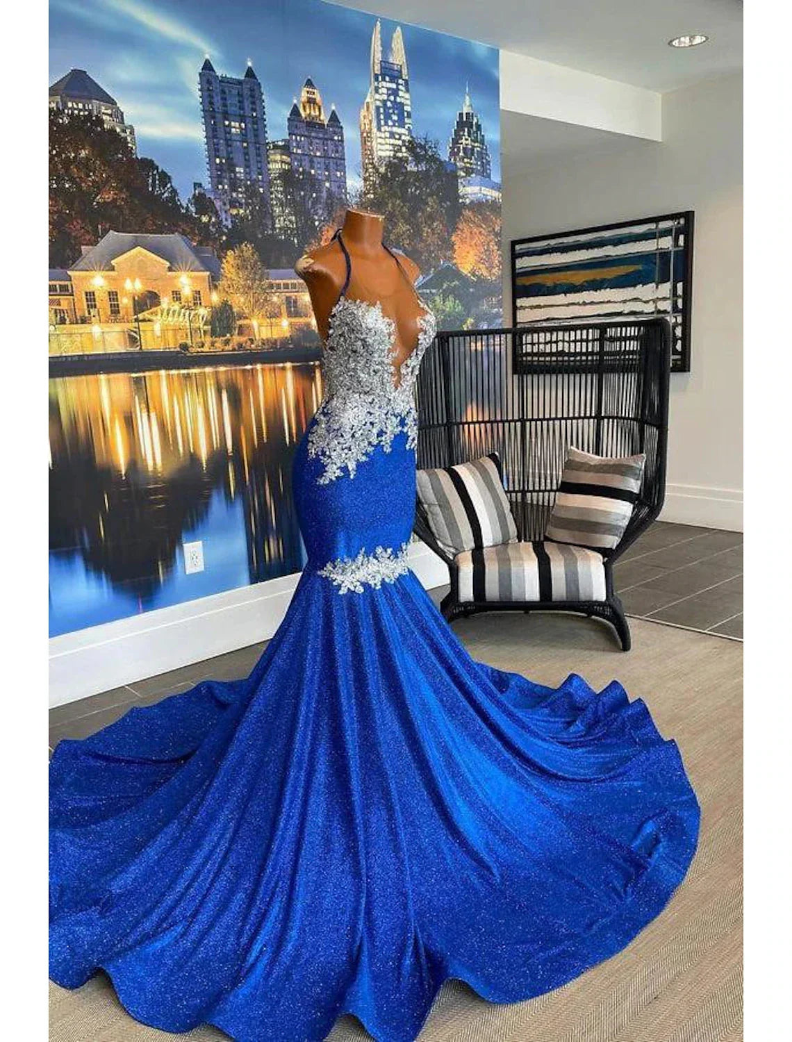 Floral Dress Cocktail Party Court Train Sleeveless Strapless African American Backless with Appliques