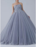 Ball Gown Prom Dresses Luxurious Dress Quinceanera Prom Sweep / Brush Train Short Sleeve Off Shoulder with Bow(s) Pleats